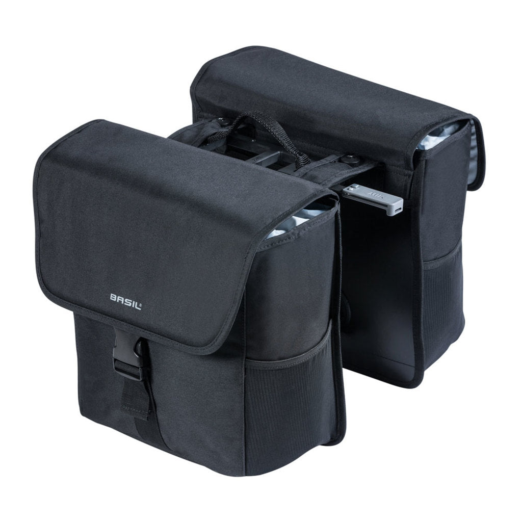 Dubbele-Fietstas-Basil-Go-MIK-Solid-Black-32-Liter Dubbele-Fietstas-Basil-Go-MIK-Solid-Black-32-Liter